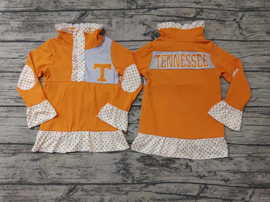 Baby Girl Long Sleeves T Orange Zipper Team Shirt