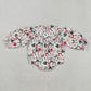 Baby Girl Long Sleeves Christmas Embroidery Bows Bubble Smocked Romper RTS