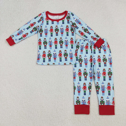 Baby Boy Long Sleeves Soldier Shirt Pants Christmas Pajamas Clothes Set RTS