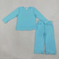 Sibling Baby Girls Kids Long Sleeves Shirts Pants Sets Pajamas Scallop Clothes RTS