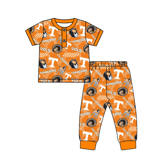 Baby Boy Short Sleeves TN Team Dogs Shirt Pants Pajamas Set Moq 5