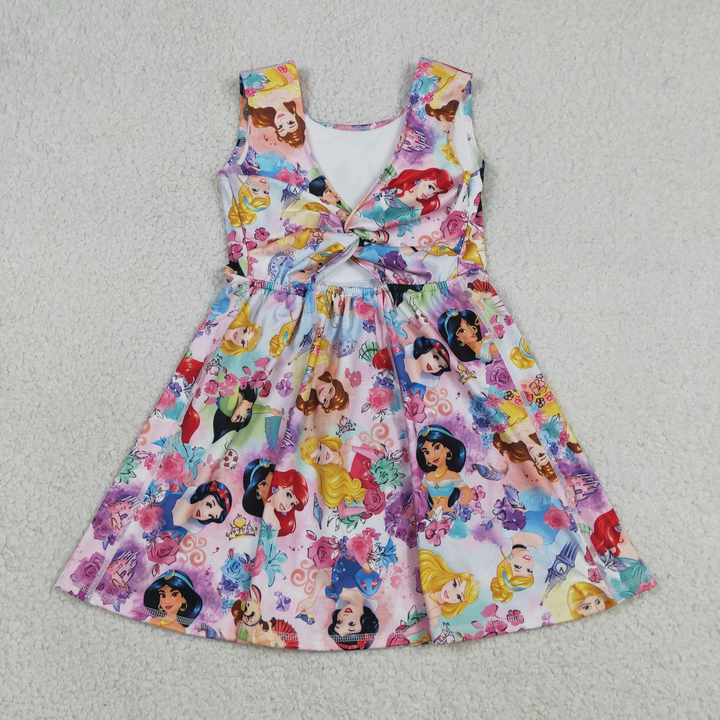 Baby Girls Kids Sleeveless Princess Flower Shorts Knee Length Dress Yoga Clothes  RTS