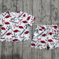 Baby Girls Kids Short Sleeves Bows Pigs Team Shirt Shorts Summer Set RTS
