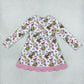 Baby Girls Kids Christmas Green Face Bows Scallop Dress Yoga Active Clothes RTS