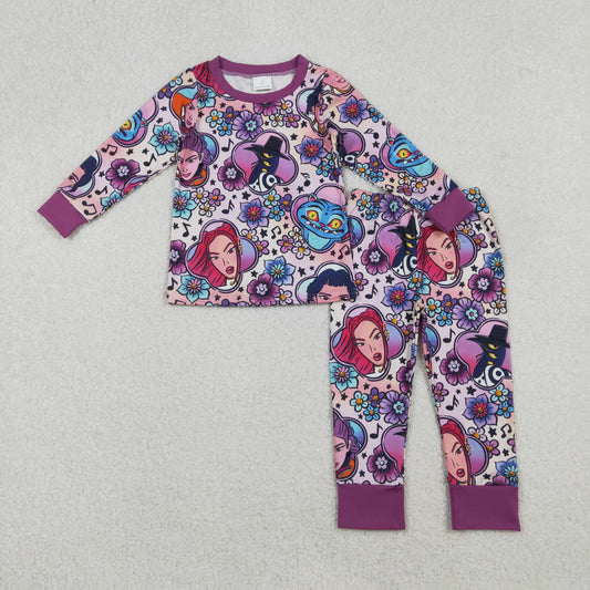 Baby Girls Kids Long Sleeves Movie Characters Flower Shirt Pants Pajamas Set RTS