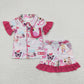 Baby Girl Singer Sibling Buttons Shirts Shorts Pajamas Set