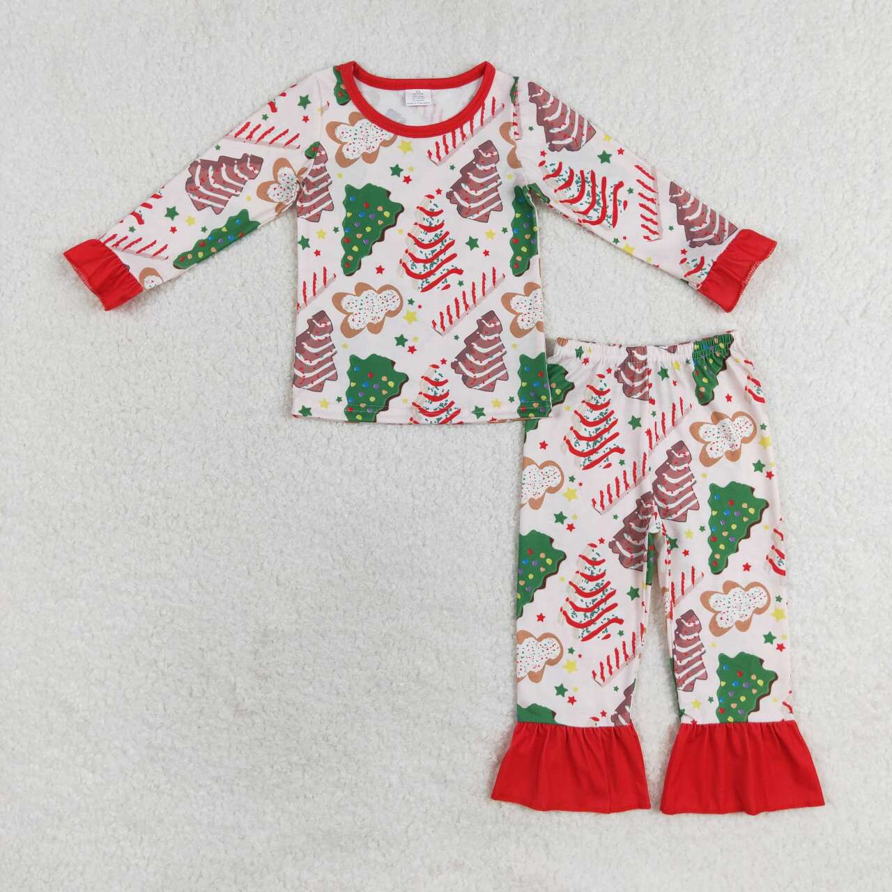 Mommy Daddy Boy Girl Family Christmas Tree Cake Bamboo Sibling Romper Pajamas Set