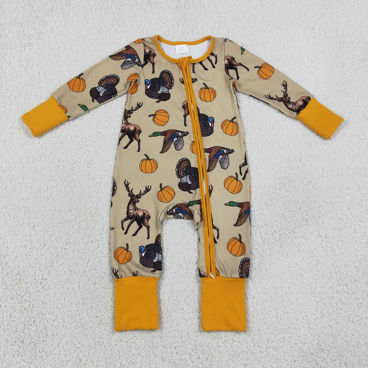 Sibling Baby Boys Girls Kids Pumpkins Deer Ducks Zipper Romper Sets Pajamas Blankets Fall Clothes RTS
