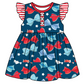 Baby Girl July 4th Bows Sibling Romper Dress Clothes Set ( Moq 5 Each Design )
