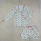 Sibling Adult Women Long Sleeves Buttons Shirts Pockets Shorts Pajamas Christmas Sets RTS