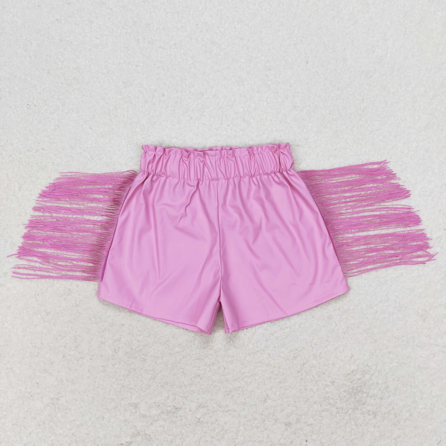 Baby Girl Summer Tassel Sibling Sister Pleather Shorts