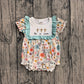 Baby Girls Short Sleeves Crosses Flower Easter Bubble Romper RTS