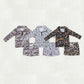 Sibling Baby Boys Kids Long Sleeves Camo Zipper Shirts Pockets Shorts Clothes Sets RTS