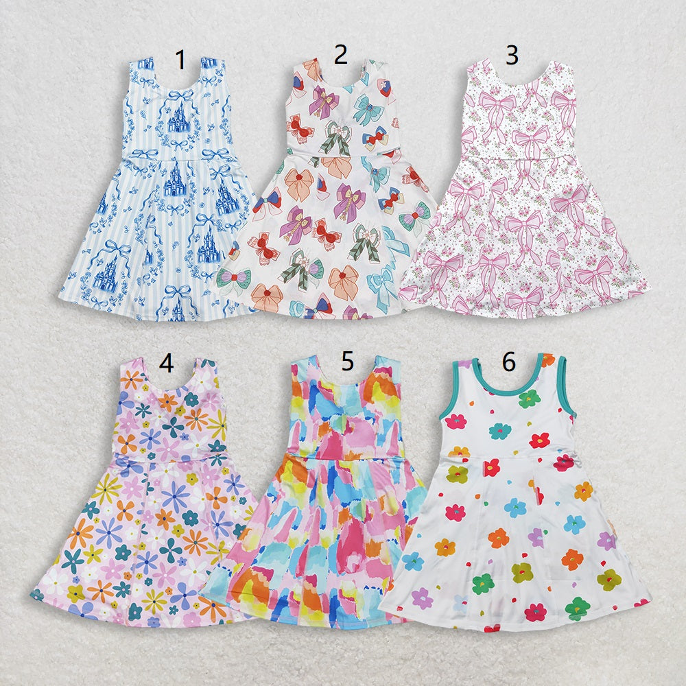 Baby Girl Toddler Sleeveless Sibling Knee Length Yoga Active Dress RTS