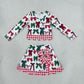 Baby Girls Kids Long Sleeves Christmas Bows Shirt Scallop Skirt Shorts Yoga Active Set Clothes RTS