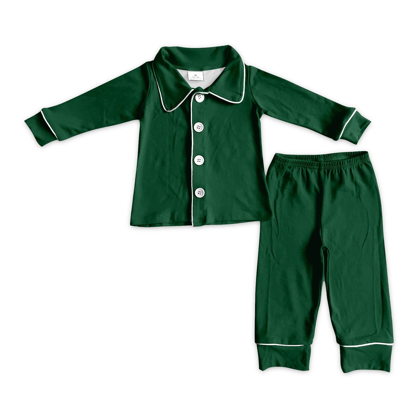 ( No moq ) Preorder Adult Men Buttons Shirt Pants Green Pajamas Christmas Set Clothes