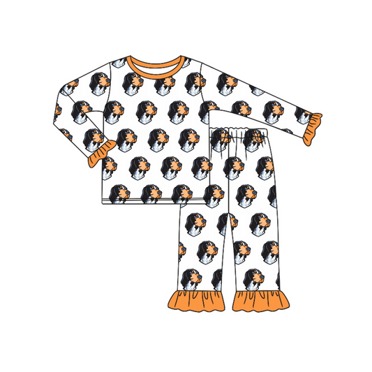 Baby Girl Long Sleeves Dog Shirt Pants Pajamas Team Clothes Set Moq 5