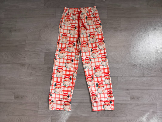( No moq ) Preorder Adult Women Christmas Santa Plaid Pants Bottoms Clothes