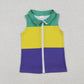 Baby Kids Toddler Mardi Gras Stripes Zipper Vest Shirt RTS