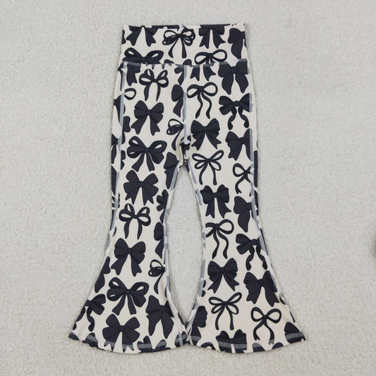Baby Girl Black Bows Yoga Active Kids Wear Bell Pants RTS