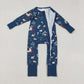 Baby Boy Long Sleeves Nativity Zipper Christmas Pajamas Romper RTS