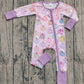 Baby Girl Long Sleeves Pumpkins Bows Zipper Pajamas Set RTS