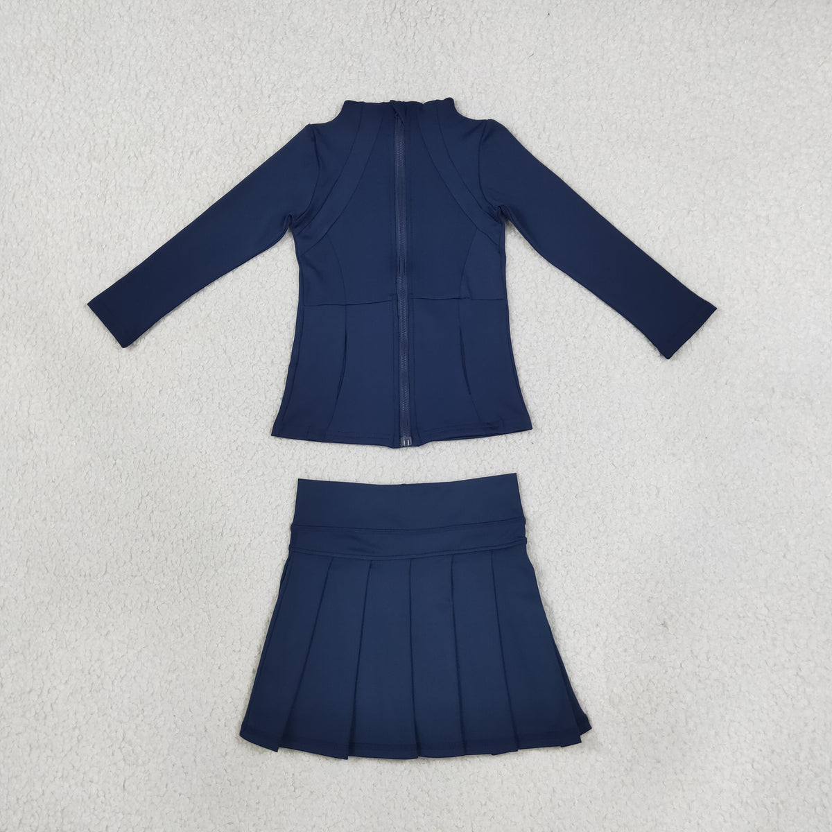 Baby Girls Kids Long Sleeves Zipper Cardigan Skirt Shorts Navy Set Yoga Active Clothes RTS