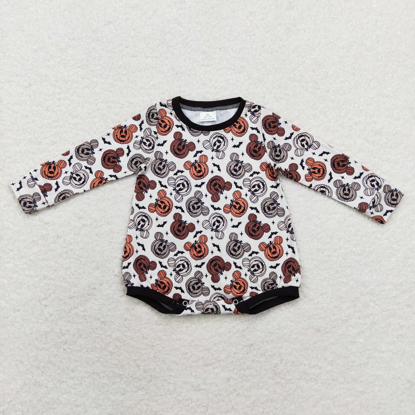 Baby Kids Halloween Long Sleeves Pumpkin Romper