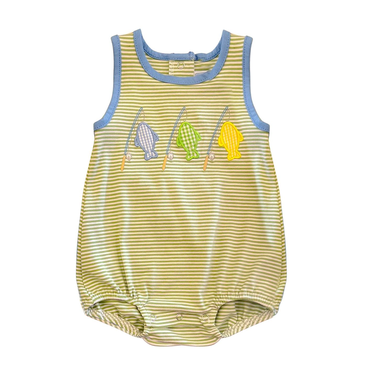 Moq 3 Pre-order SR1281 Baby Boy Sleeveless Fishing Summer One Piece Romper