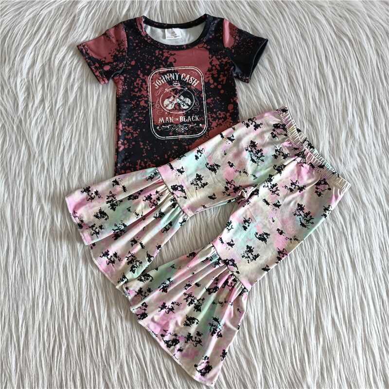 Promotion Baby Girl Guitar Shirt Bell Pants Outfit