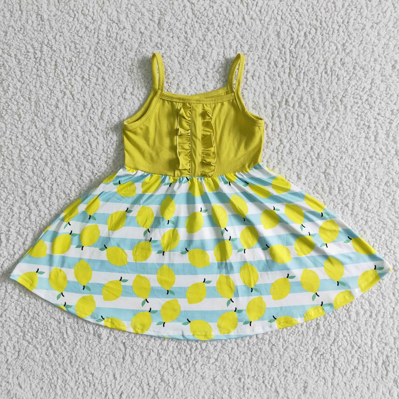 Promotion Baby Girl Summer Lemon Sleeveless Twirl Dress