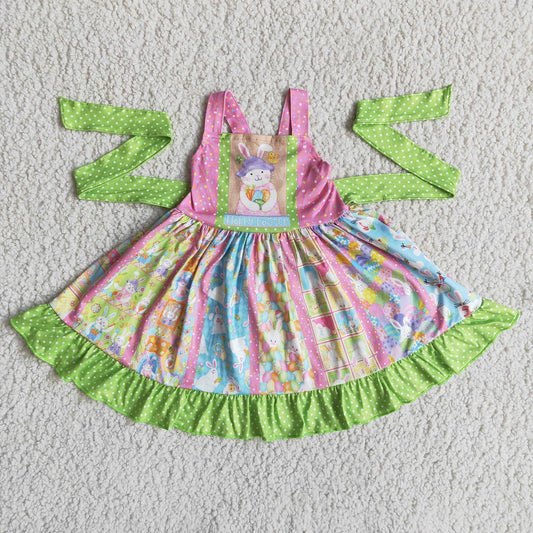 Promotion A16-13 Baby Girl Easter Rabbit Twirl Dress