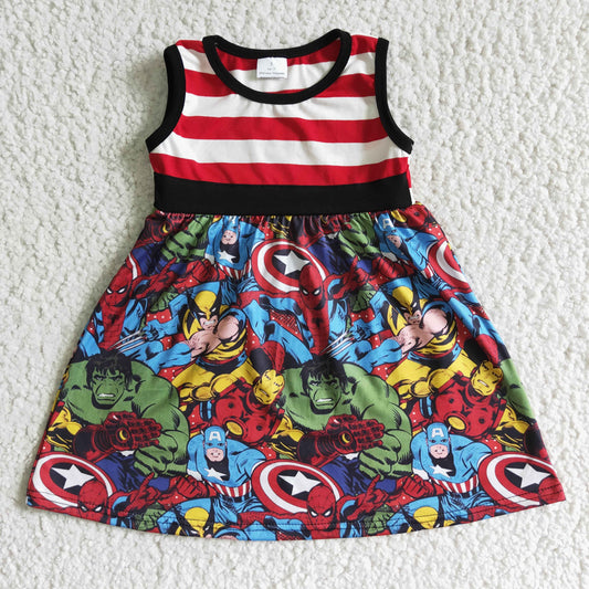 Promotion Baby Girl Sleeveless Cartoon Dress