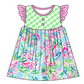 Baby Boy Girl Short Sleeves Colorful Flower Sibling Matching Dress Romper Blue Clothes Set Moq 5 Each style