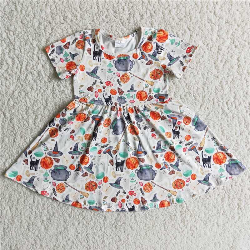 Promotion Baby Girl Halloween Pumpkin Dress