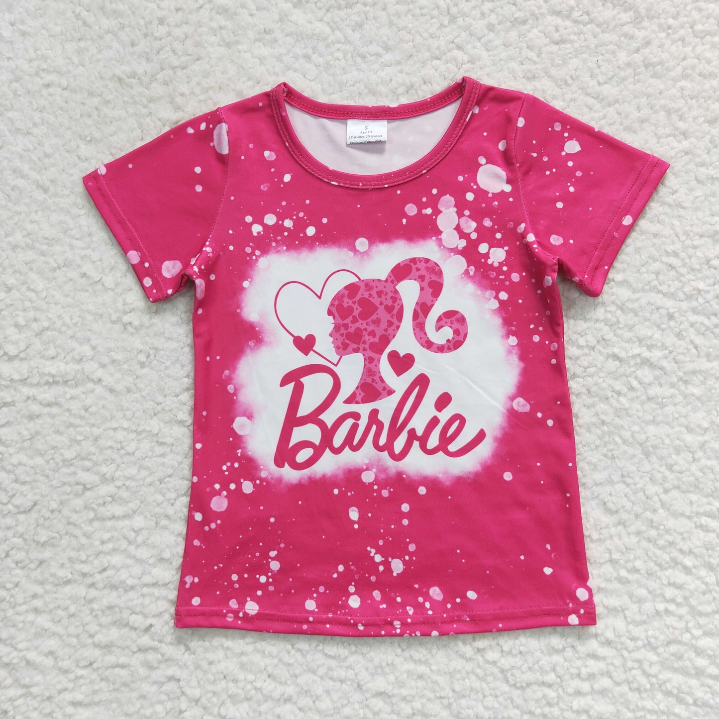 GT0293 Baby Girl Short Sleeves Pink Doll Shirt