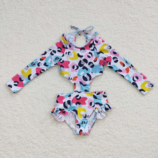 S0153 Baby Girl Leopard One Piece Summer Swimsuit