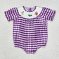 Baby Girl Infant Short Sleeves Checkered Smocked Sibling Holiday Bubble Romper