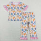 BSPO0273 Easter Baby Boy Short Sleeves Dogs Eggs Shirt Pants Set Pajamas