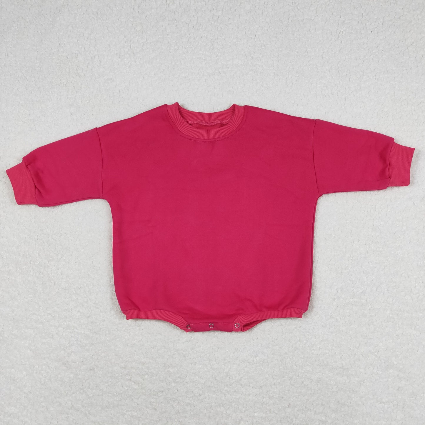 Baby Girl Long Sleeves Hot Pink Cotton Sweater Romper