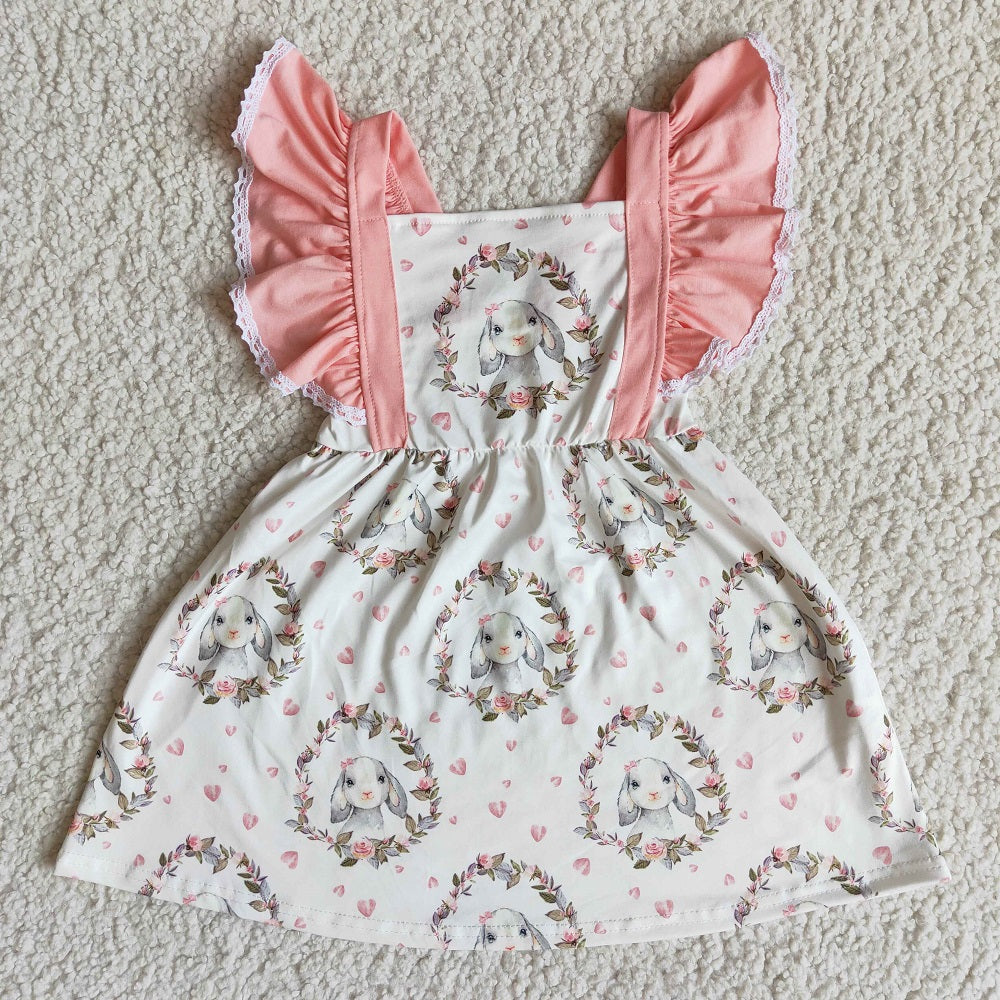 Promotion A5-2 Easter Baby Girl Rabbits Flower Hearts Dress