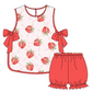 Baby Girl Strawberry Bows Sibling Matching Dress Romper Pink Clothes Set ( Moq 5 Each style )