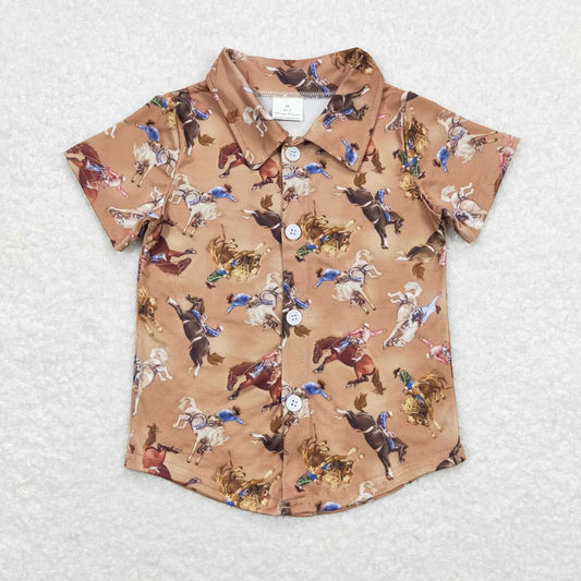 Baby Boy Short Sleeves Rodeo Western Buttons Shirt