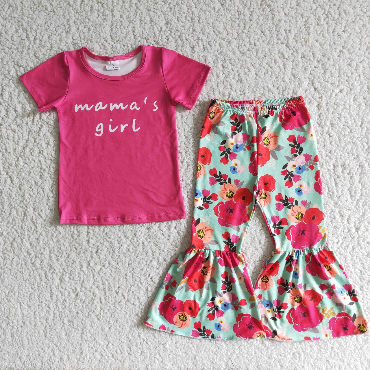 Promotion A6-23 Baby mama's Girl Flower Rose Red Bell Outfit