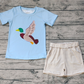 Baby Boy Short Sleeve Duck Blue Shirt Stripes Shorts Set