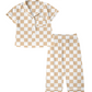 Baby Boy Girl Sibling Checkered Shirt Romper Set Moq 5