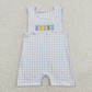 Baby Boy Girl Infant Short Sleeves Embroidery Easter Rabbits Sibling Romper