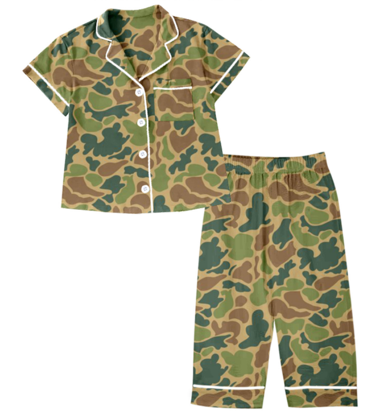 Baby Kids Toddler Sibling Camo Shirt Romper Set Moq 5