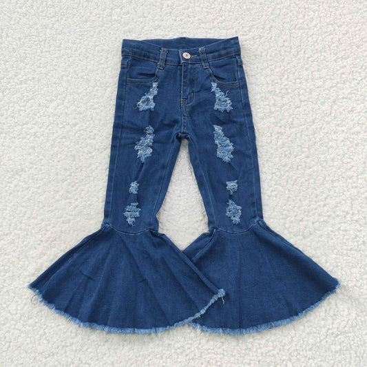 P0133 Baby Girl Blue Denim Jeans Bell Pants