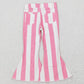 Baby Girls Kids Pink Stripes Denim Bell Pants Jeans Bottoms RTS
